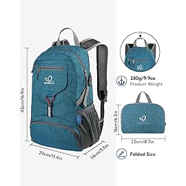 WATERFLY Small Lightweight Packable Backpack: 20l Ultra Light Foldable Travel Hiking Camping Daypack Day Pack for Man Woman