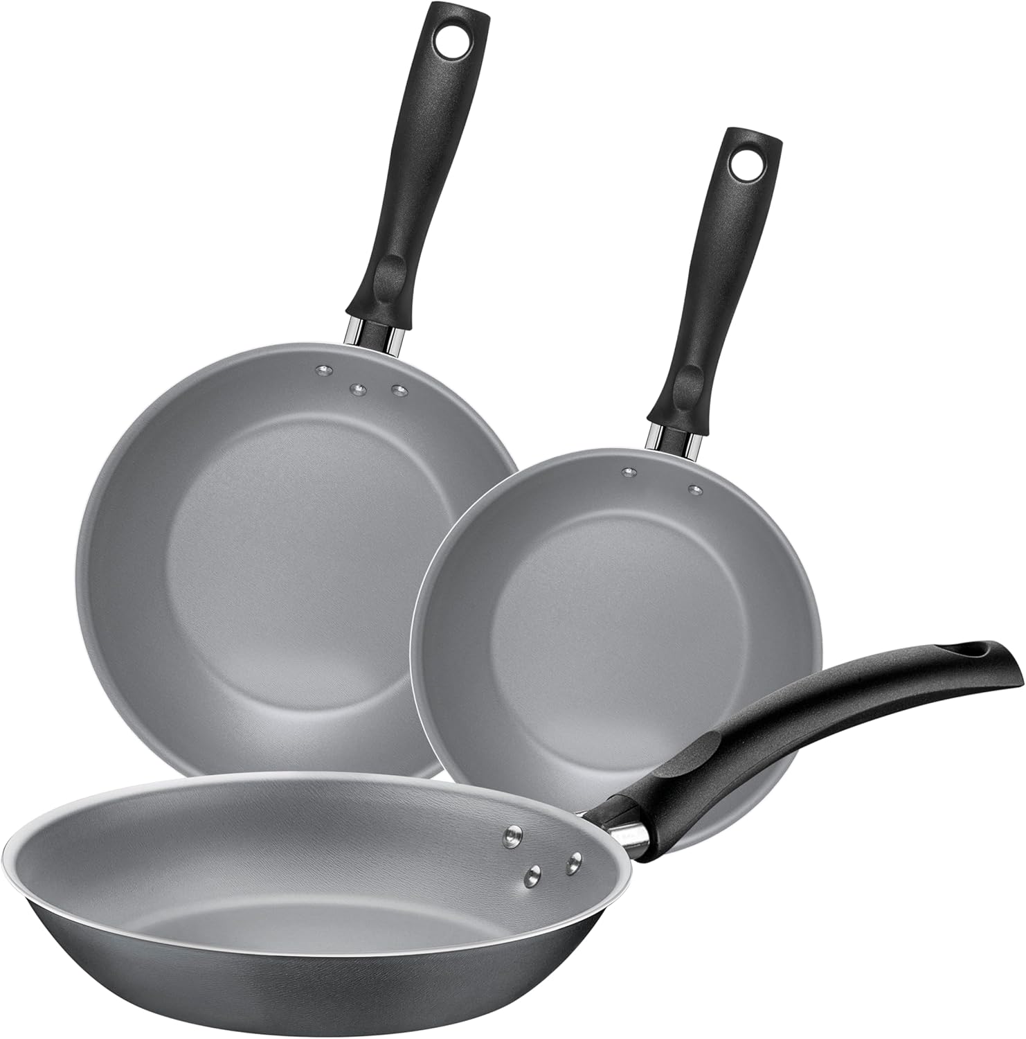Tramontina Trim, Fry Pan, 6.3 inches (16 cm), 7.9 inches (20 cm) & 9.4 inches (24 cm), Set of 3, Aluminum, Non-Stick (Fluorine Coated), Lightweight, Non-Stick, Dishwasher Safe, Gas Fire, Respect for