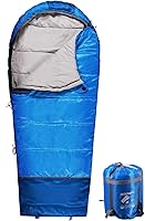 Vista 12 de REDCAMP - Saco de dormir para niños tipo momia para acampada, saco de dormir de 3 estaciones para clima frío, para niños, niñas y adolescentes