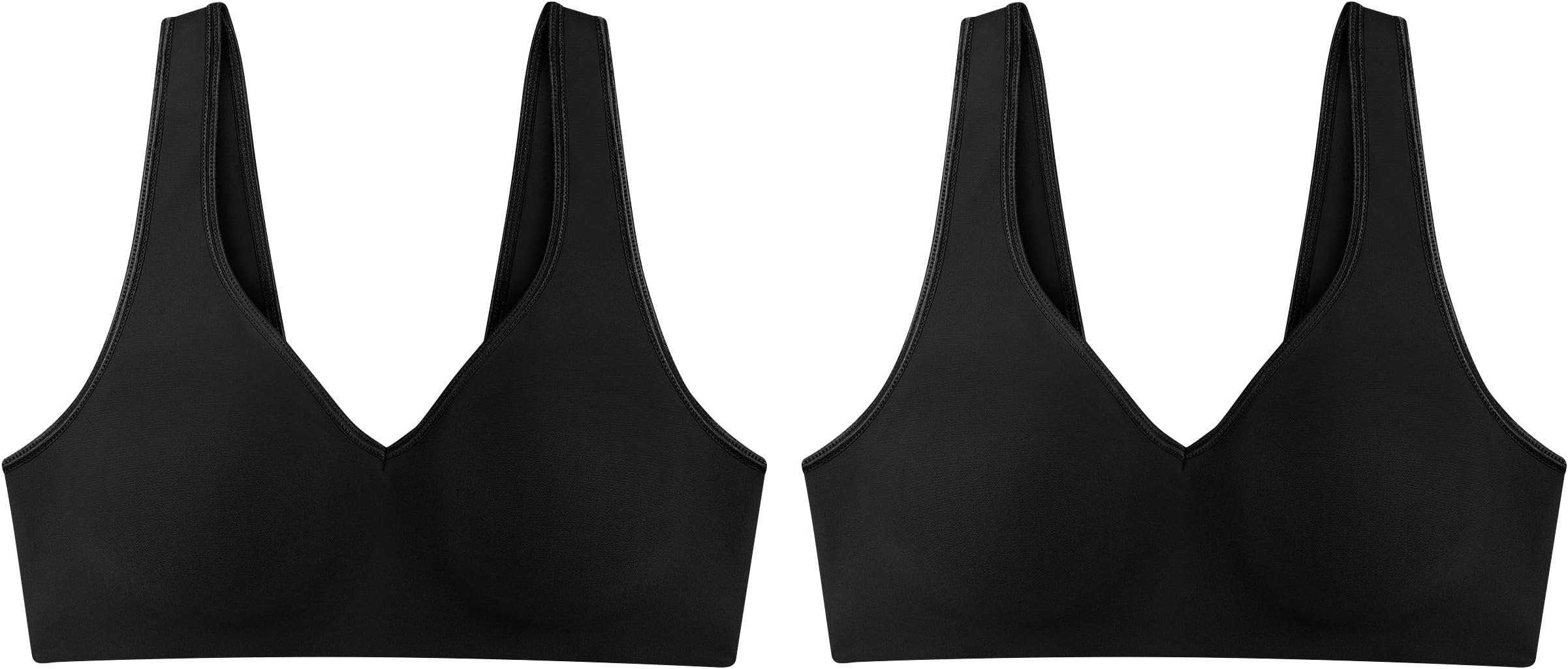 Hanes Women's Wireless Bra, Smooth Comfort Full-Coverage T-Shirt Bra for Women, Single Or 2-Pack