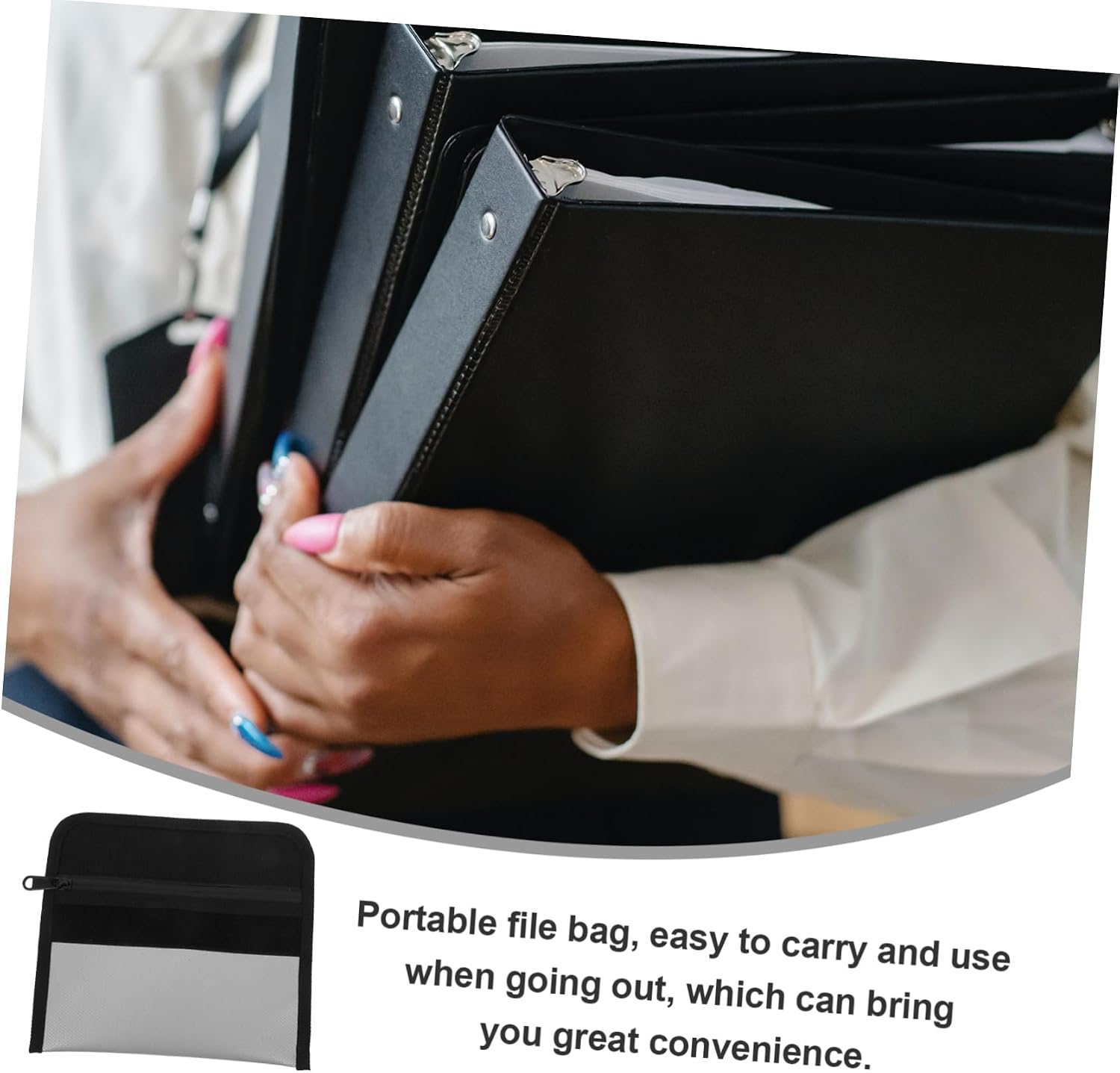 Gadpiparty 2pcs Fireproof Water-Resistant Document Bag Money Bag Bank for Safe File Storage Organizer