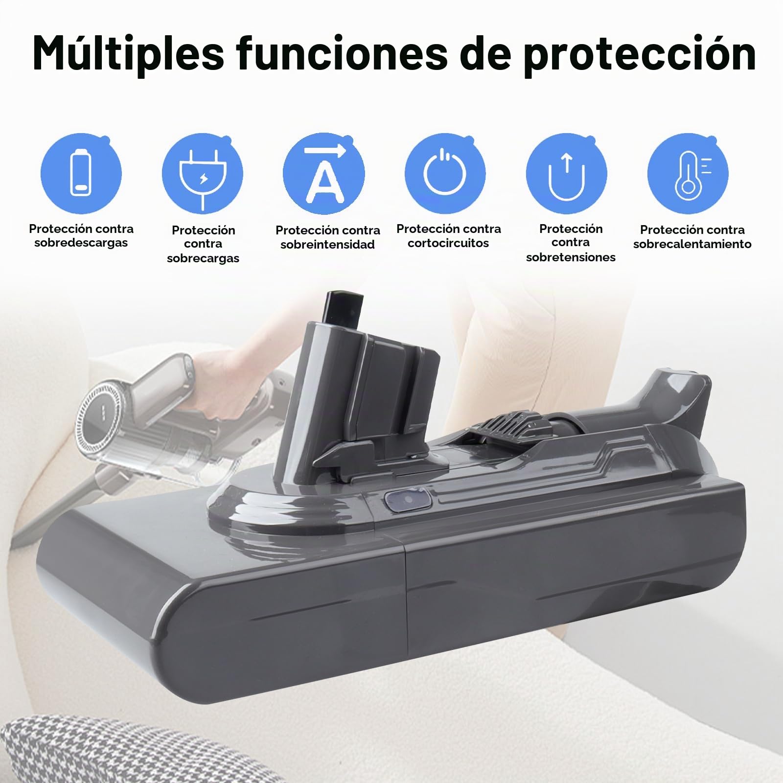 V11 SV15 Batería Estilo Clic 25,2 V 3900 mAh Reemplazo para Dyson Compatible con V11 Torque Drive/Extra/Outsize/Absolute/Complete, SV16, SV18, SV15 y Aspiradoras Modelos 970425-01 970938-01