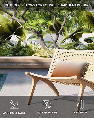 Miniatura 4 de Almohada para la cabeza del diván al aire libre, almohada de color naranja otoñal, almohadas lumbares suaves con correas elásticas e relleno, 1