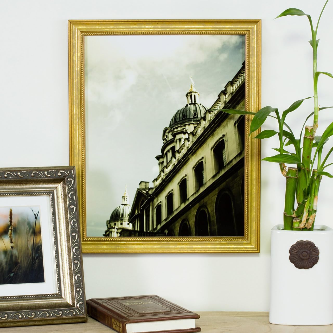 Craig Frames Made-To-Order Custom Picture Frame with Glass, Any Size 4x4 to 12x18 (.25" Increments), 314 Ornate Wood, (5) Colors