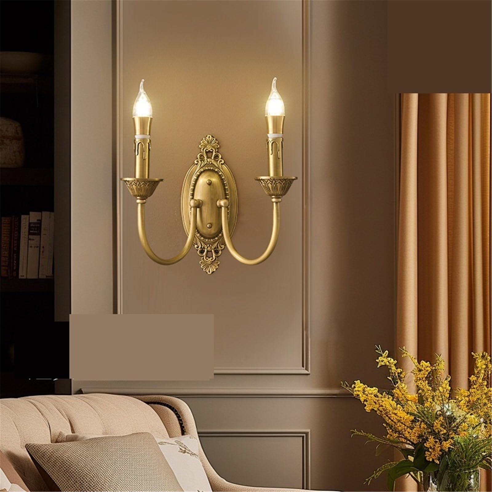 Moderne Retro-Wandlampe aus Kupfer in Kerzenform, dekorative Lampe Dekoration(Klein)
