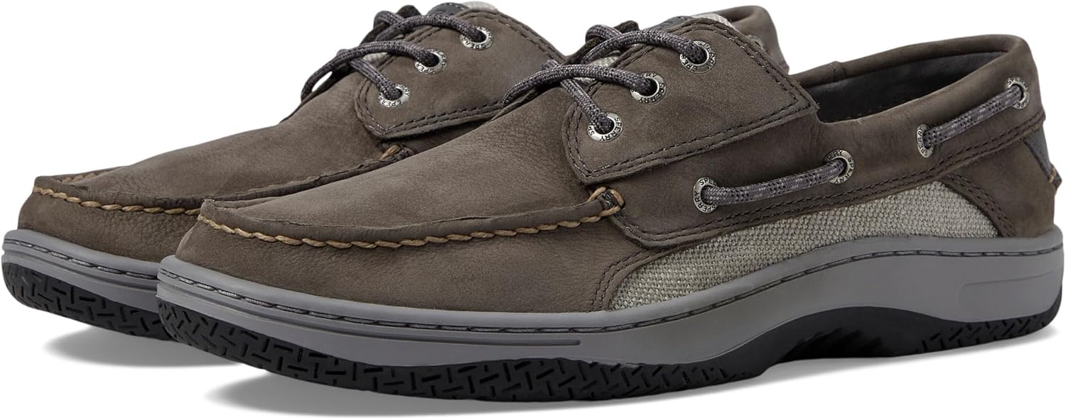 Sperry Men's Billfish 3-Eye Boat Shoe, Grey Nubuck, 12