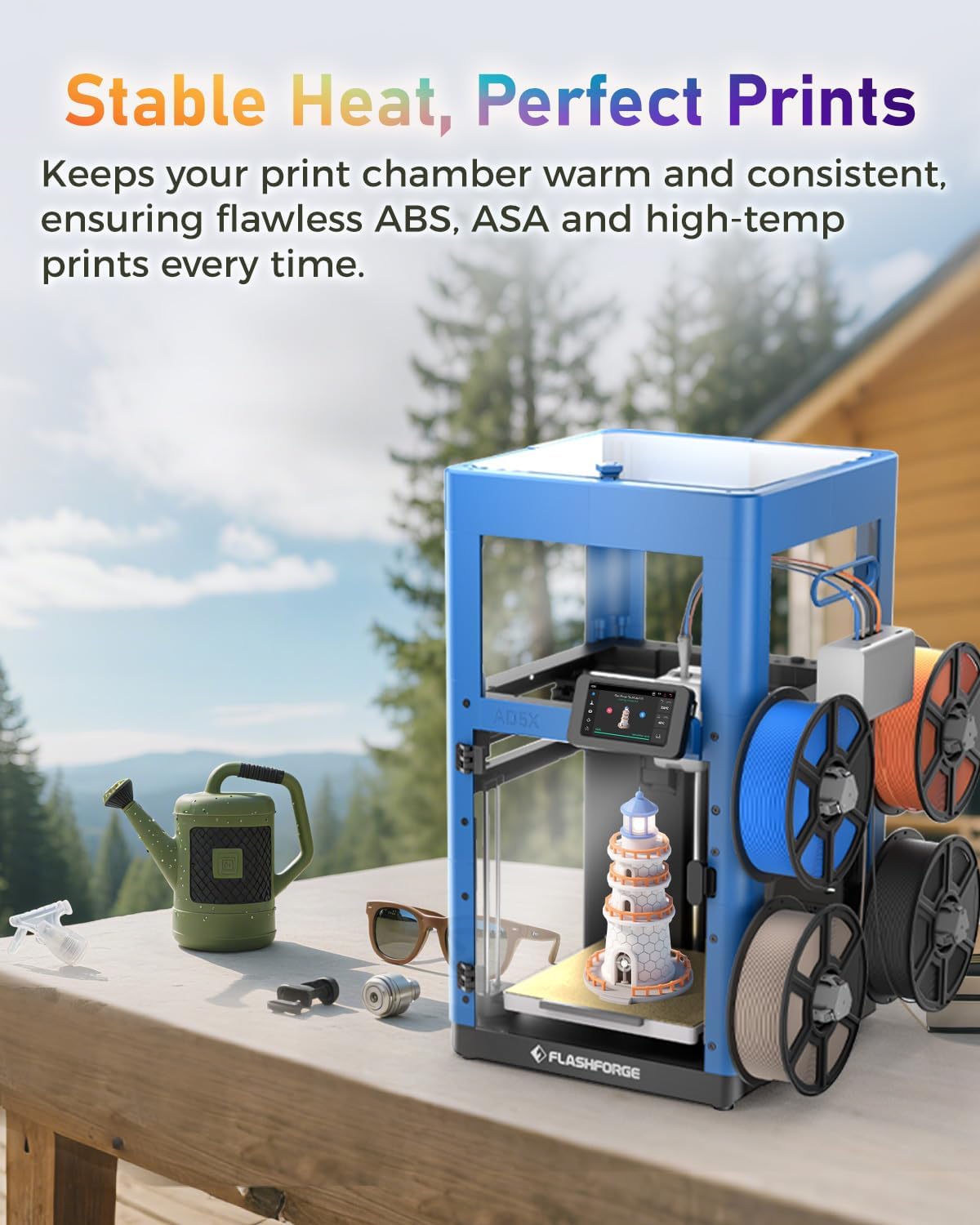 FLASHFORGE AD5X Enclosure Kit, DIY Colors & Style, Optimized Design, Reduced Noise and Odor, Suitable for High-Temperature Filament Printing