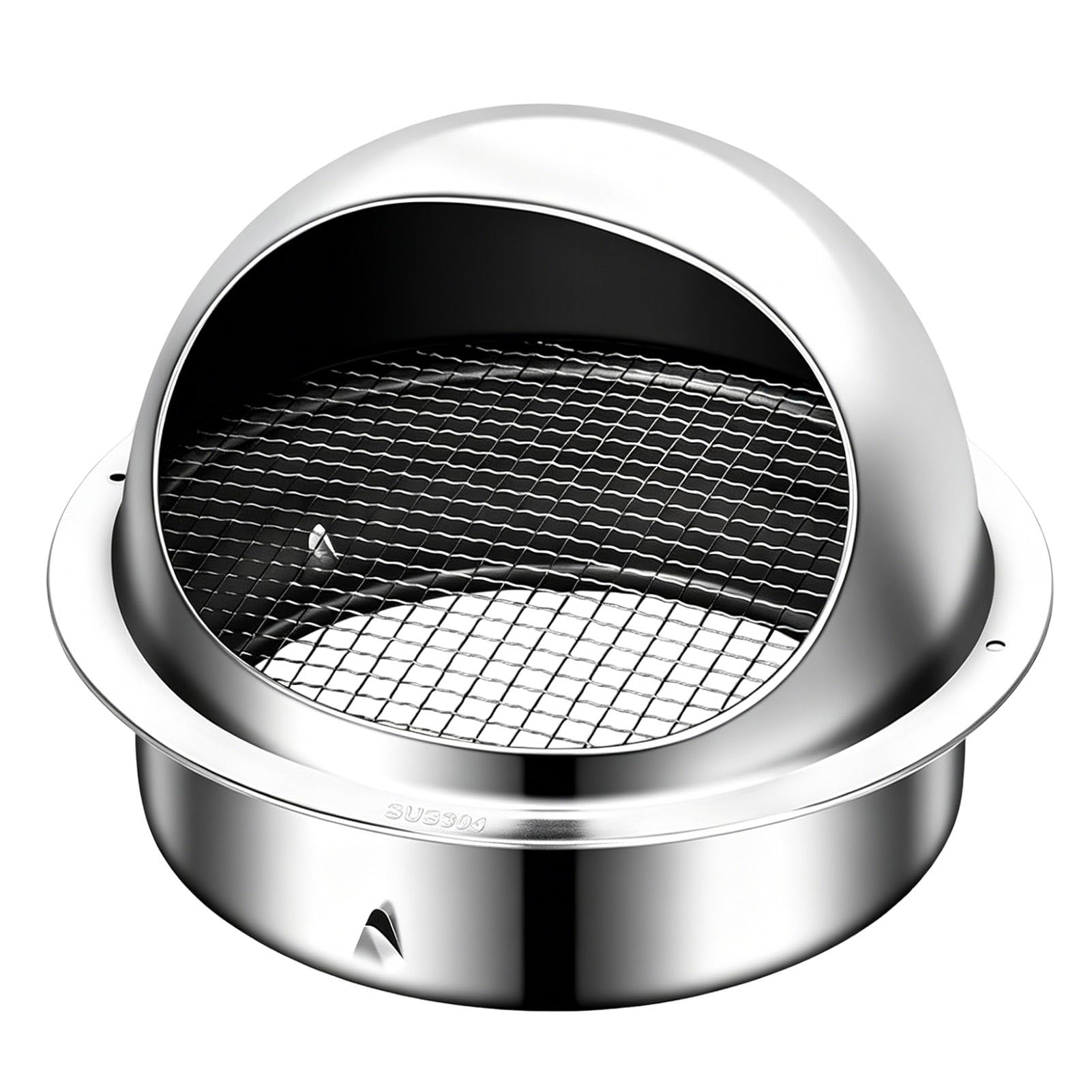 Rejilla Ventilacion de Pared de Acero Inoxidable de 100-200 mm, Cubierta de Salida de Aire Exterior con Rejilla Metálica, para Cocina, Campanas Extractoras, Secadoras，cuarto de Baño