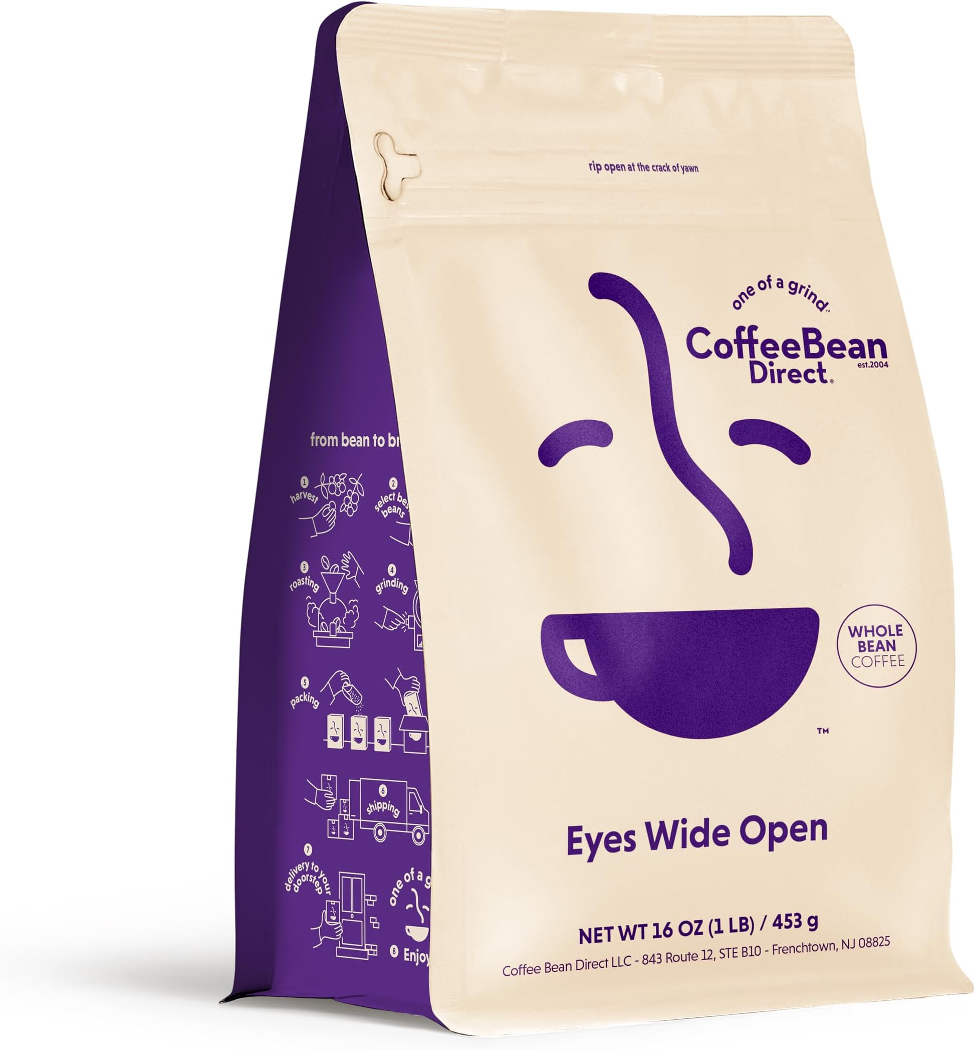 Eyes Wide Open, Whole Bean Coffee, Bright and Bold, Light Roast, 1 Pound Bag (Pack of 1)