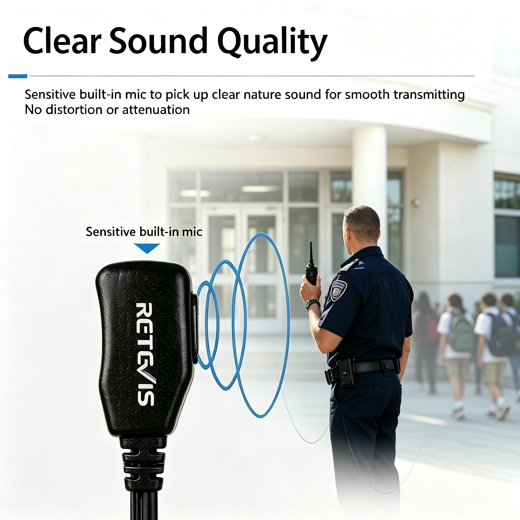 Retevis Walkie Talkie Earpiece with Mic, for RT22/RT21/RT68/H777/RT86 — Amazon image 4