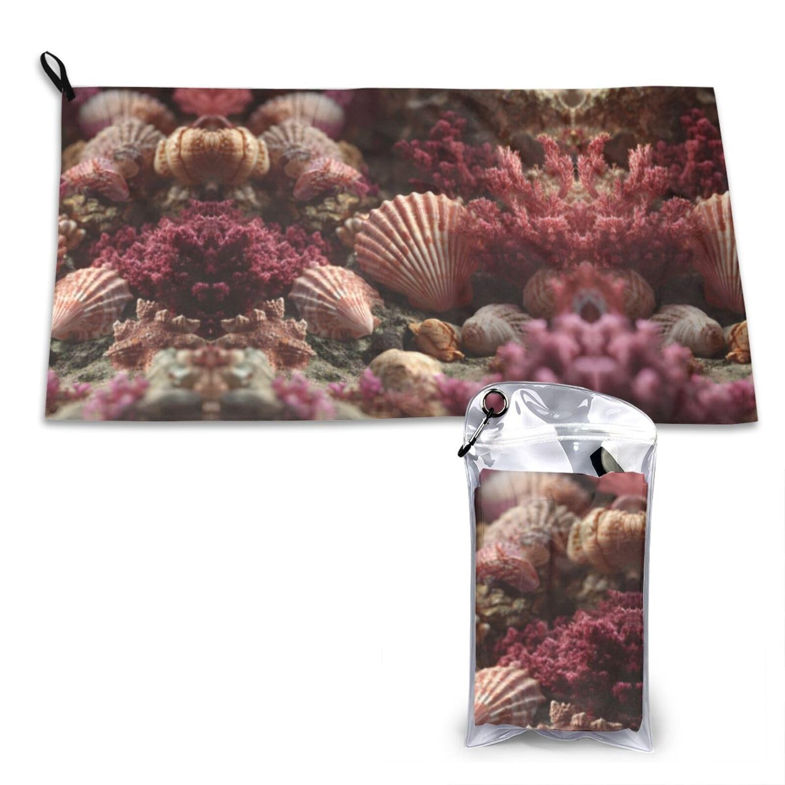 Wxwjshmgc White Sand Shells And Corals Print Cooling Towel, Gym Towel,Cooling Towels For Neck, Soft Breathable Travel Cool Towel,Sports Towels For Gym,Camping
