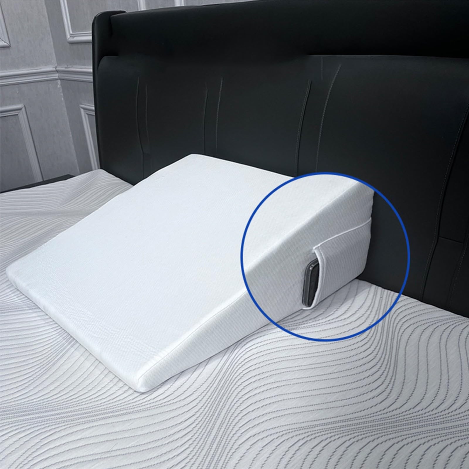 Soporte De Espalda para Sentarse En La Cama,Almohada Ortopédica De Espuma Viscoelástica para Adultos,Reduce El Dolor De Espalda,Almohada De Cuña Ergonómica De Espuma Viscoelástica