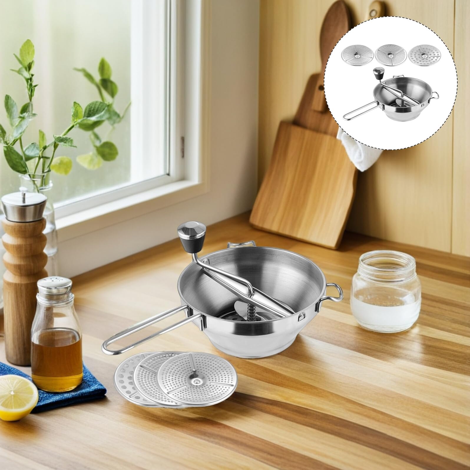 COLLBATH Edelstahl Kartoffelpresse Robuster Gemüse Kartoffelstampfer Manueller Kartoffelcrusher Komfortabler Food Masher für Kartoffelpüree und Obstpüree Langlebig und Rostfrei