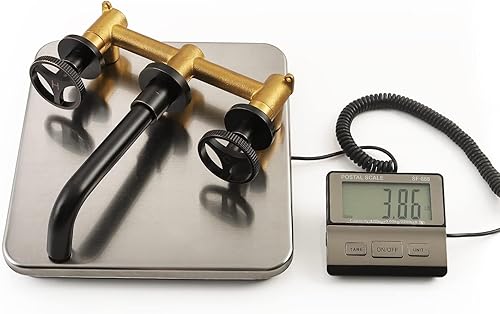 Miniatura 8 de SKOWLL Grifo de baño de 2 manijas para montaje en pared, grifos de bañera generalizados de bronce aceitado, grifo de lavabo moderno de 3 agujeros