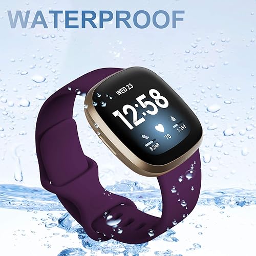 Miniatura 7 de Getino Compatible con correas Fitbit Sense, Fitbit Versa 3, bandas para mujeres y hombres, accesorios de silicona deportiva de repuesto suave e