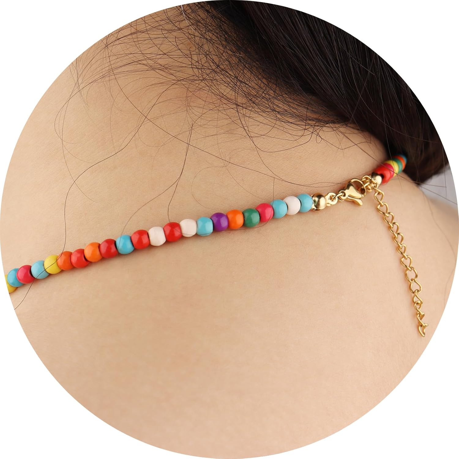 RGBB Beaded Initial Necklace Colorful Letter Jewelry for Women & Teens Personalized Name Necklace, Trendy Gift for Her, Birthday Back to School Present - Image 5