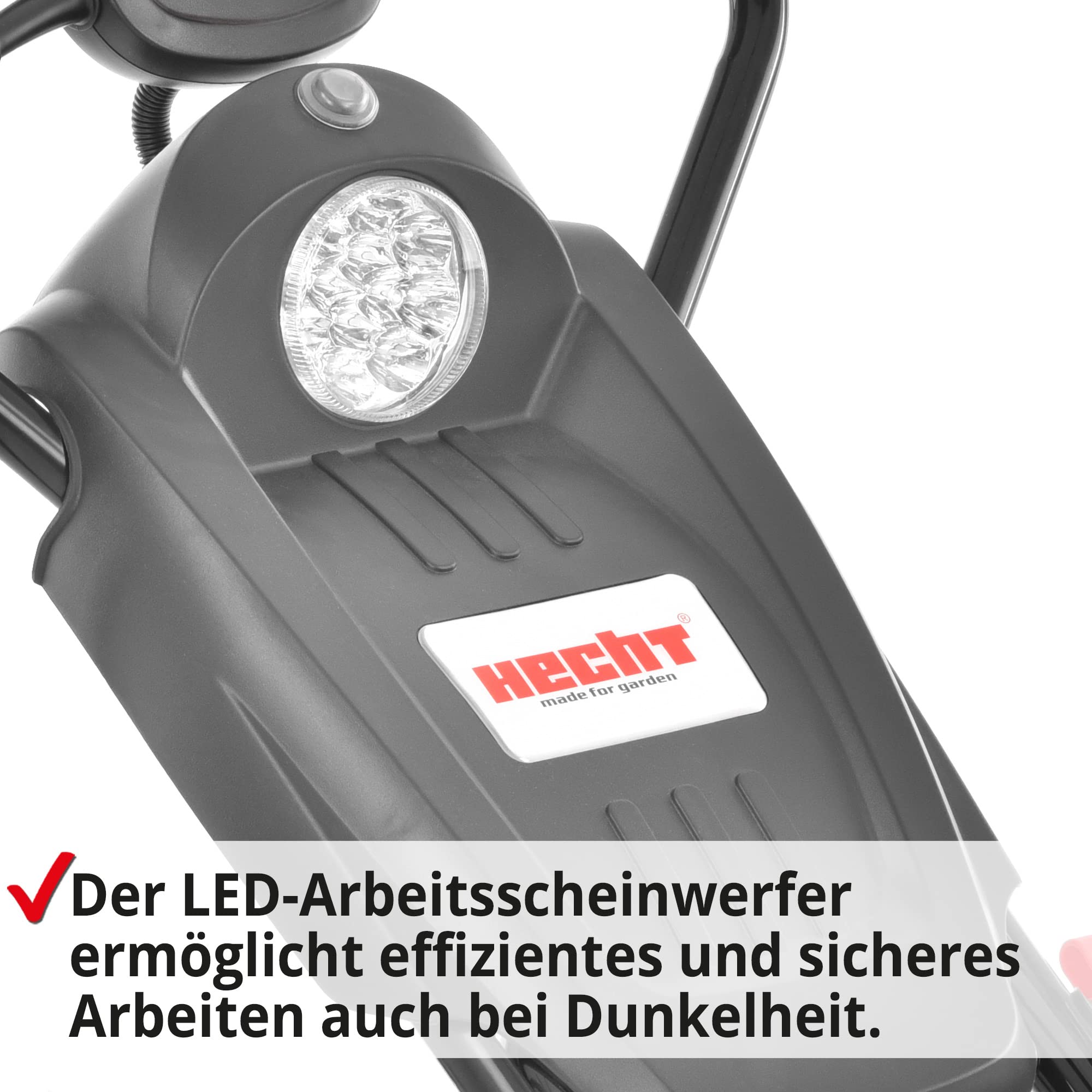 HECHT Elektro Schneefräse 2000 Watt 51 cm Arbeitsbreite LED-Scheinwerfer 33 cm Arbeitshöhe 9 m Auswurfweite