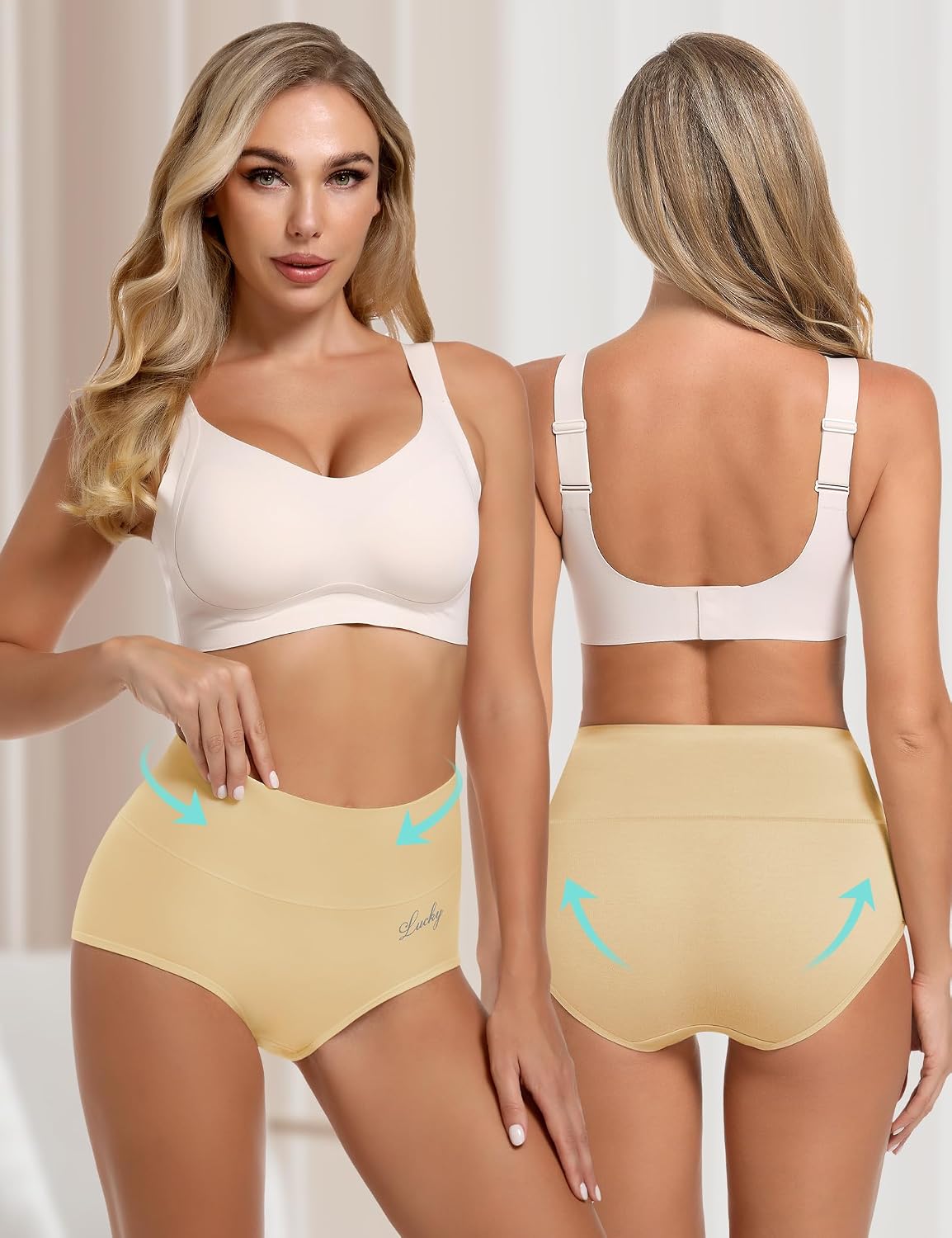 Size XXL Women's High Waisted Underwear Tummy Control Stretch Soft Comfy Breathable Nylon Full Coverage Panties Briefs 5 Pack
