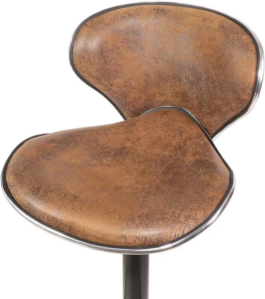 MoNiBloom Counter Height Swivel Bar Stools Set of 2, Coffee PU Leather Height-Adjustable Barstools with Footresr for Kitchen and Dining Room, Modern Tall Bar Height Chairs Island Chairs