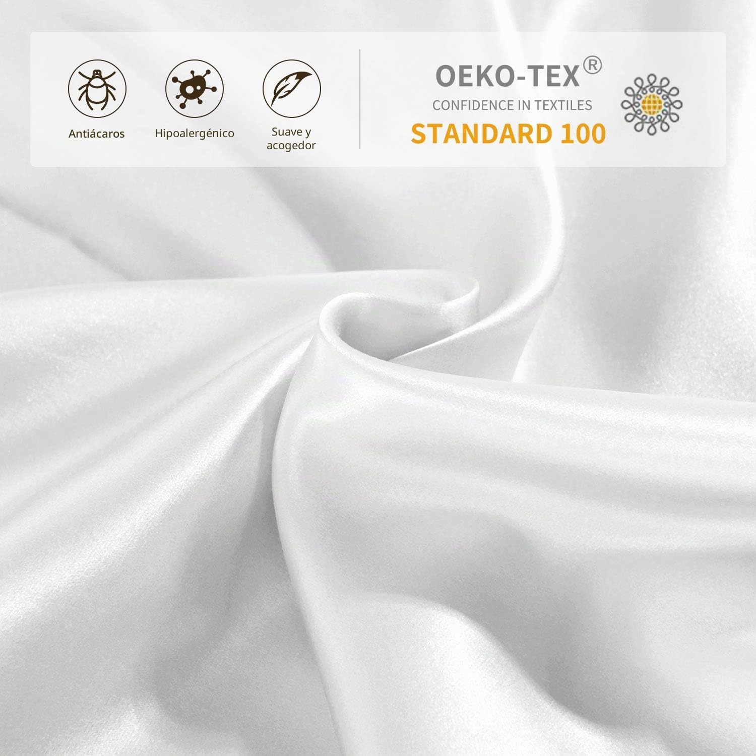 Fundas de Almohada de Seda 100% Morera Natural 20 Momme, Suaves y Cuidado de la Cabello Funda de Almohada de Seda 2 Piezas Blanco (50 * 90cm)