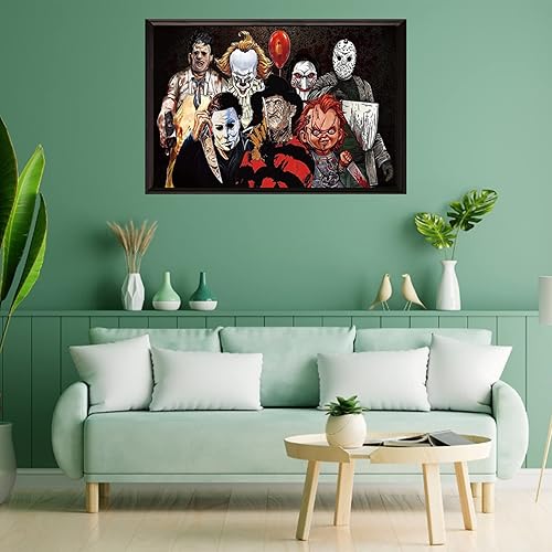 Miniatura 8 de Pintura de terror grande por números para adultos, kits de pintura acrílica de Halloween para adultos por números sobre lienzo, 16 x 24 pulgadas,