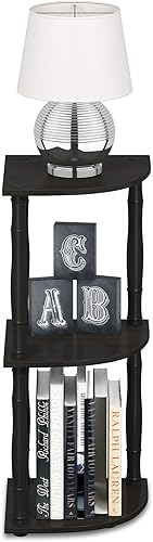 Vista 106 de Furinno - Turn-N-Tube - Estantería tubular esquinera multipropósito, 3 niveles, nogal oscuro (modelo 12077DWN) Ámbar