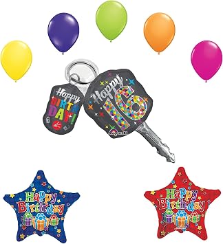 Sweet 16 Birthday Party Supplies Balloon Bouquet Car Keys Decoration
