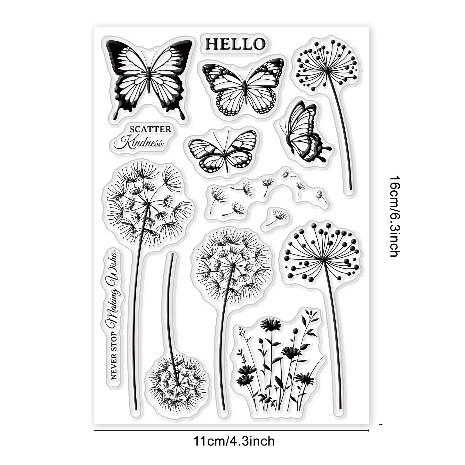 Clear Silicone Stamps Dandelion Clear Stamps - Silicone Rubber Stamps ...