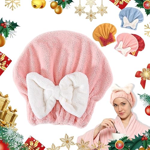 Toalla de pelo súper absorbente para cabello mojado, toallas de microfibra para el cabello para mujeres, toallas de pelo grueso de secado rápido,
