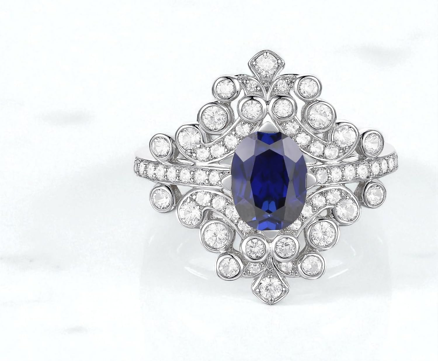 Sterling Silver Lab Created Cocktail Ring