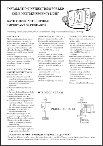 Miniatura 9 de Luz de salida de emergencia AKT Lighting, luz de señal de salida de cabeza ajustable, dos LED, iluminación de salida de emergencia comercial