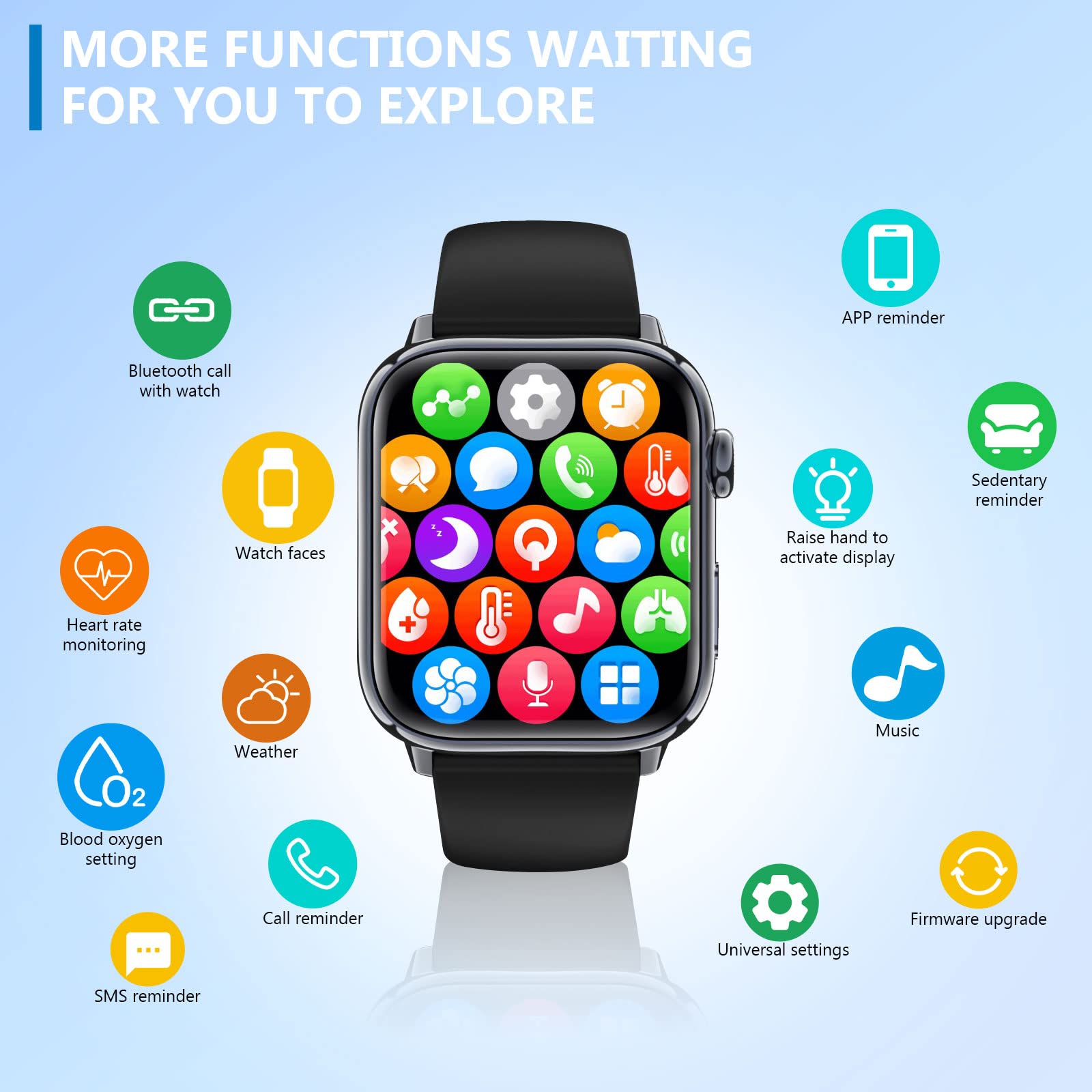 ANCHGPO Smartwatch Uomo Donna,1.83'' smartwatch con whatsapp, Chiamate, Fitness Cardiofrequenzimetro Contapassi Calorie 100+ Sport,Monitor del Sonno Android ios(Nero A (chiamata))