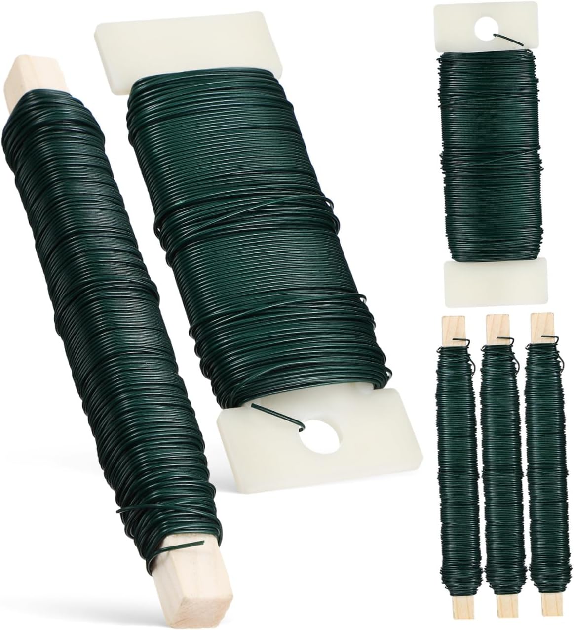 IWOWHERO 6pcs Flower Binding Wires for Craft Plant Wires and Thickness for Floral Arrangements and Wreath Making