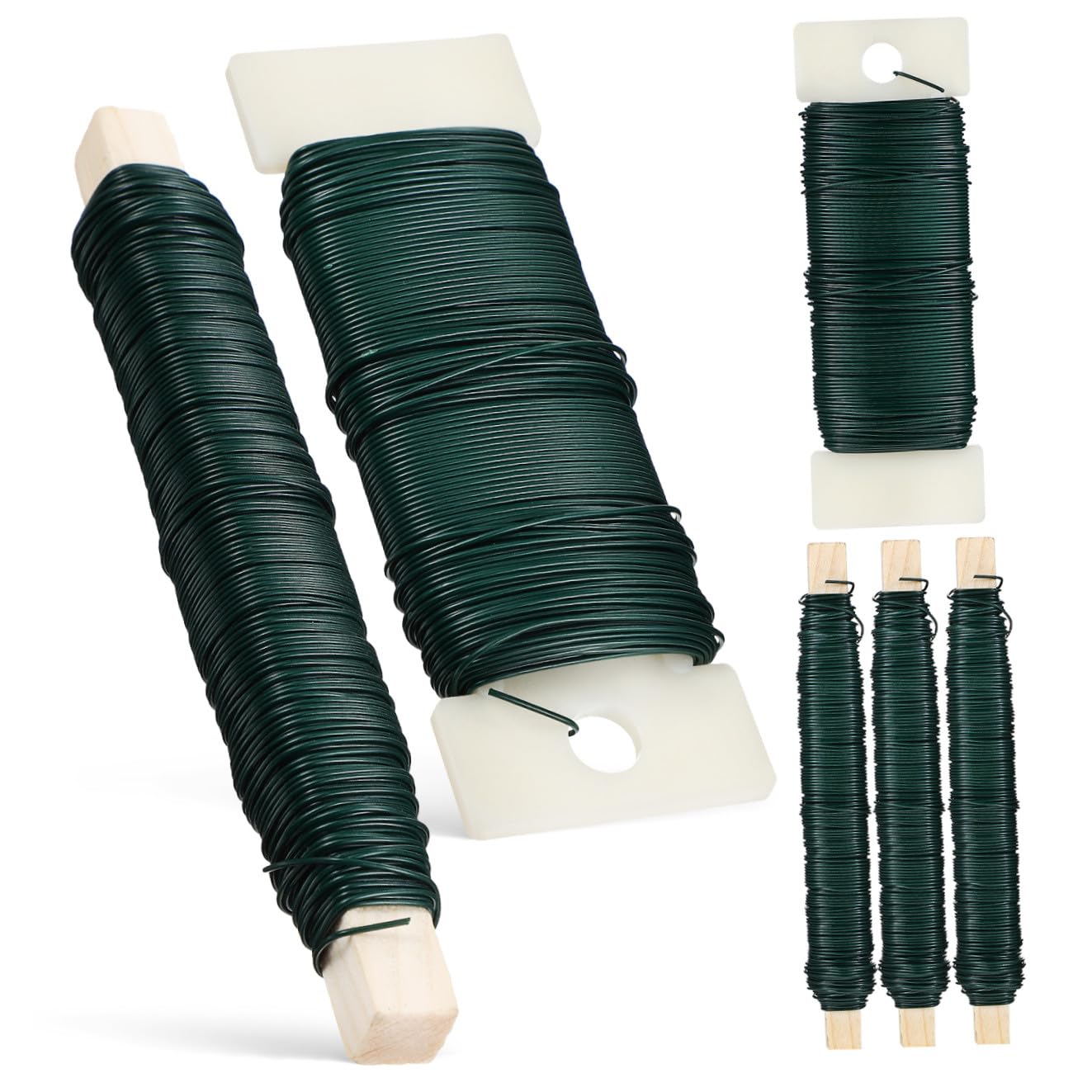 DOITOOL 6pcs Thin Floral Wires for Plant Support Malleable Binding Strings for Crafts Wire Floral Rods for Flower Arrangements and Wreaths