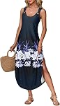 RIROW Womens Summer Maxi Dresses Sleeveless Spaghetti Strap Boho Sundresses