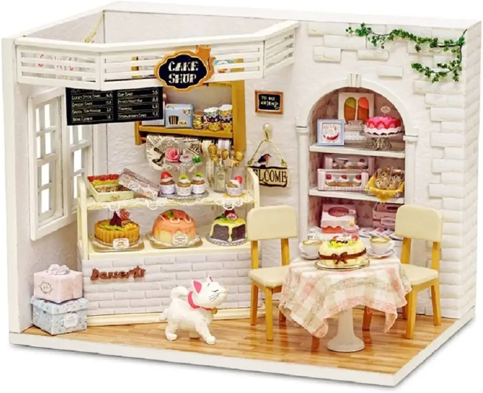 Kisoy Casa De Bonecas Romântica E Fofa Em Miniatura, Kit Faça Você Mesmo, Sala Criativa, Presente Faça Você Mesmo Perfeito Para Amigos, Amantes E Familiares (Diário De Bolo)
