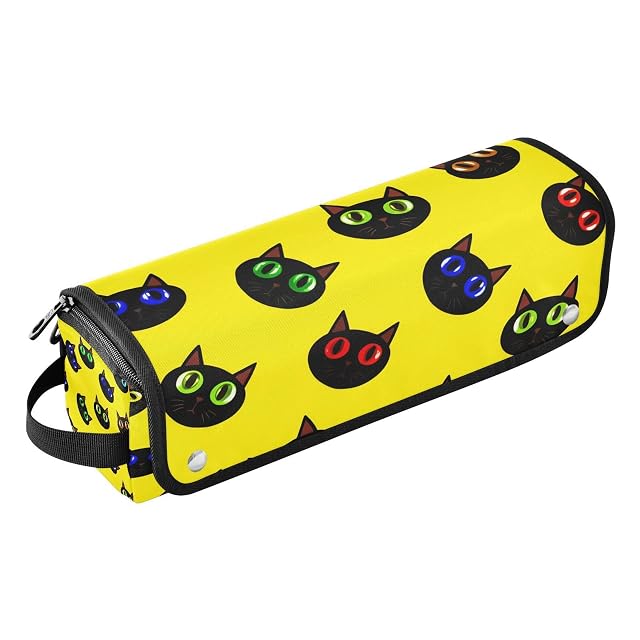 Cute Cartoon Cat Hair Tools Travel Bag Portable Hair Accessory Organizer with Heat Resistant Mat 2 in 1