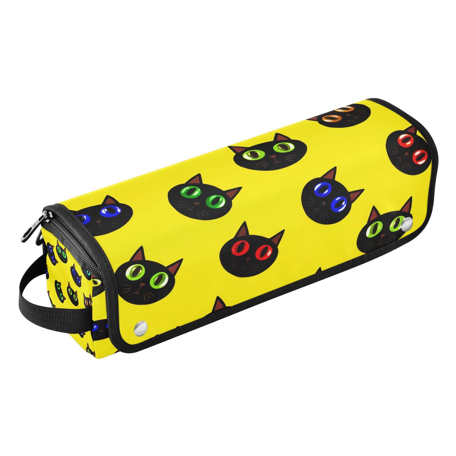 Cute Cartoon Cat Hair Tools Travel Bag Portable Hair Accessory Organizer with Heat Resistant Mat 2 in 1