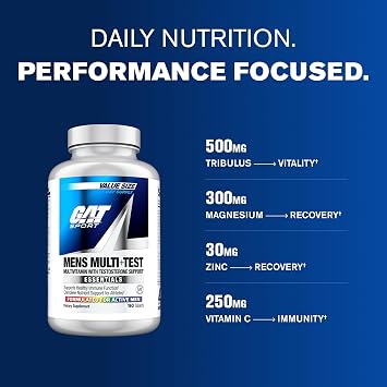 GAT SPORT Men's Multi Plus Test, 150 Tablets (75 Servings)