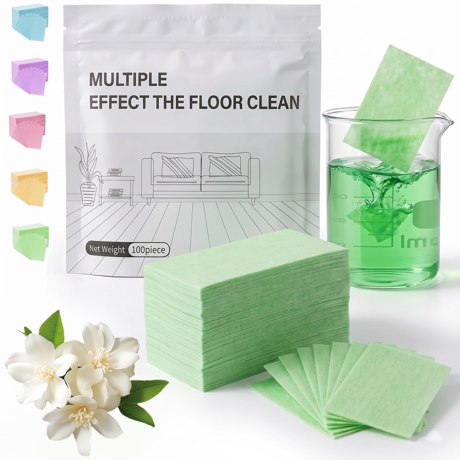 BOLEXA Multi Surface Floor Cleaner Tablets – Dissolvable Floor Cleaning Sheets For Wood, Laminate & Vinyl Floors – No Streak, Eco Friendly, Pet Safe Deep Cleaning Mop Tablets