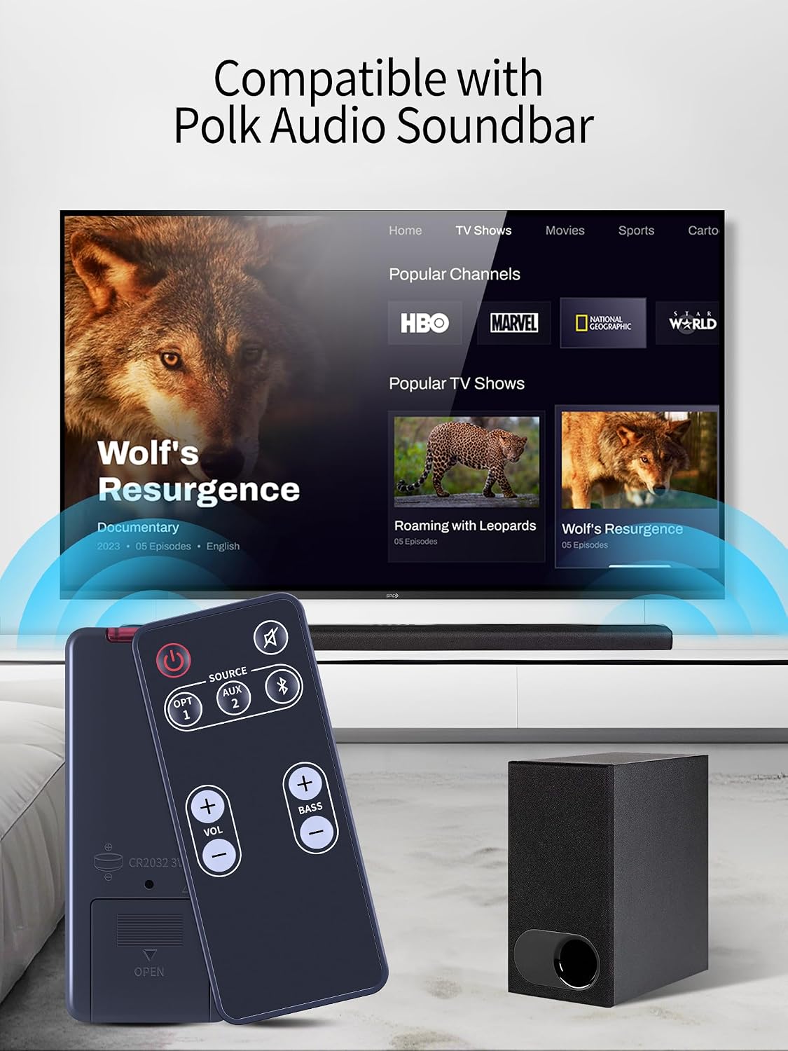 Replacement Remote Control Compatible for Polk Audio Video Soundbar Speaker System FR1 DSB1 D581 RE95201 E9520-1 Sound Bar Remote Controller