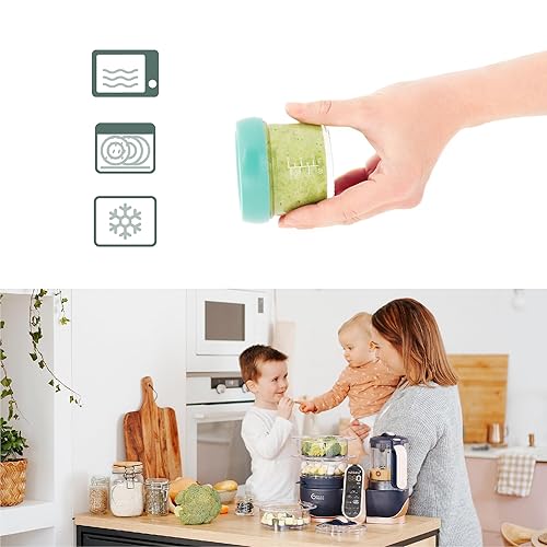 Miniatura 4 de Babymoov Recipientes de vidrio para almacenamiento de alimentos, a prueba de fugas, apilables y reutilizables (elige el tamaño de tu juego)