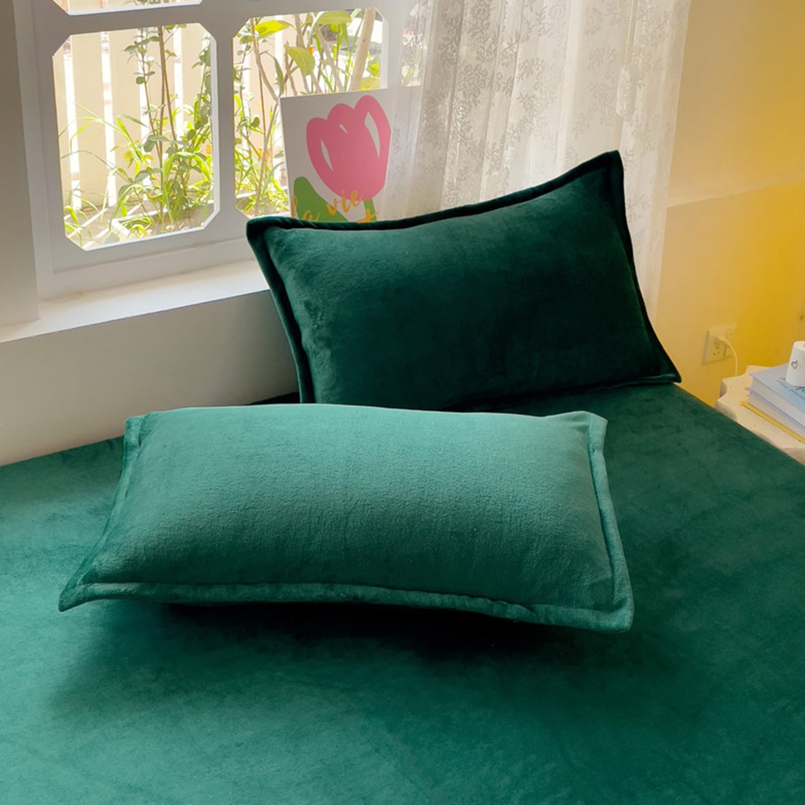 Drap-Housse Alese Protege Matelas Respirant 90/100/130/140/160/170x190 Couvre/Protège Matelas Doux Velours de Lait Lavable Antidérapant Housse de Matelas pour Matelas Jusqu’à 30cm(200x220cm,G)