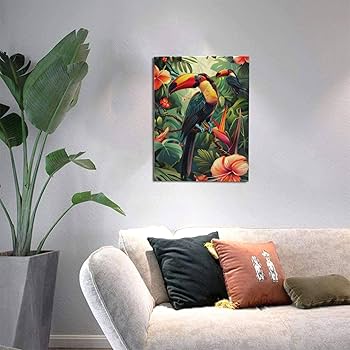 【OTZ】Tulear Canvas Amazon.com: MA6GE8DE Garden Wall Art Yard Decor Toucan