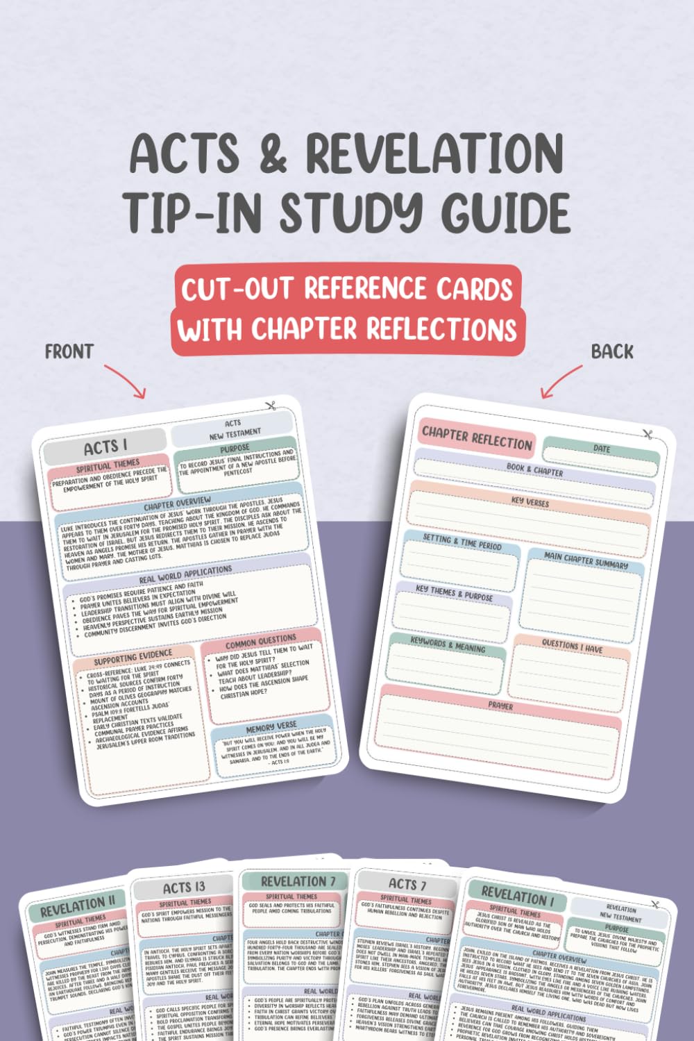 Acts & Revelation Chapter-by-Chapter Tip-In Bible Study Guide: Cut-Out Reference Cards with Chapter Reflections (Complete Chapter-by-Chapter Tip-In Bible Study Series)