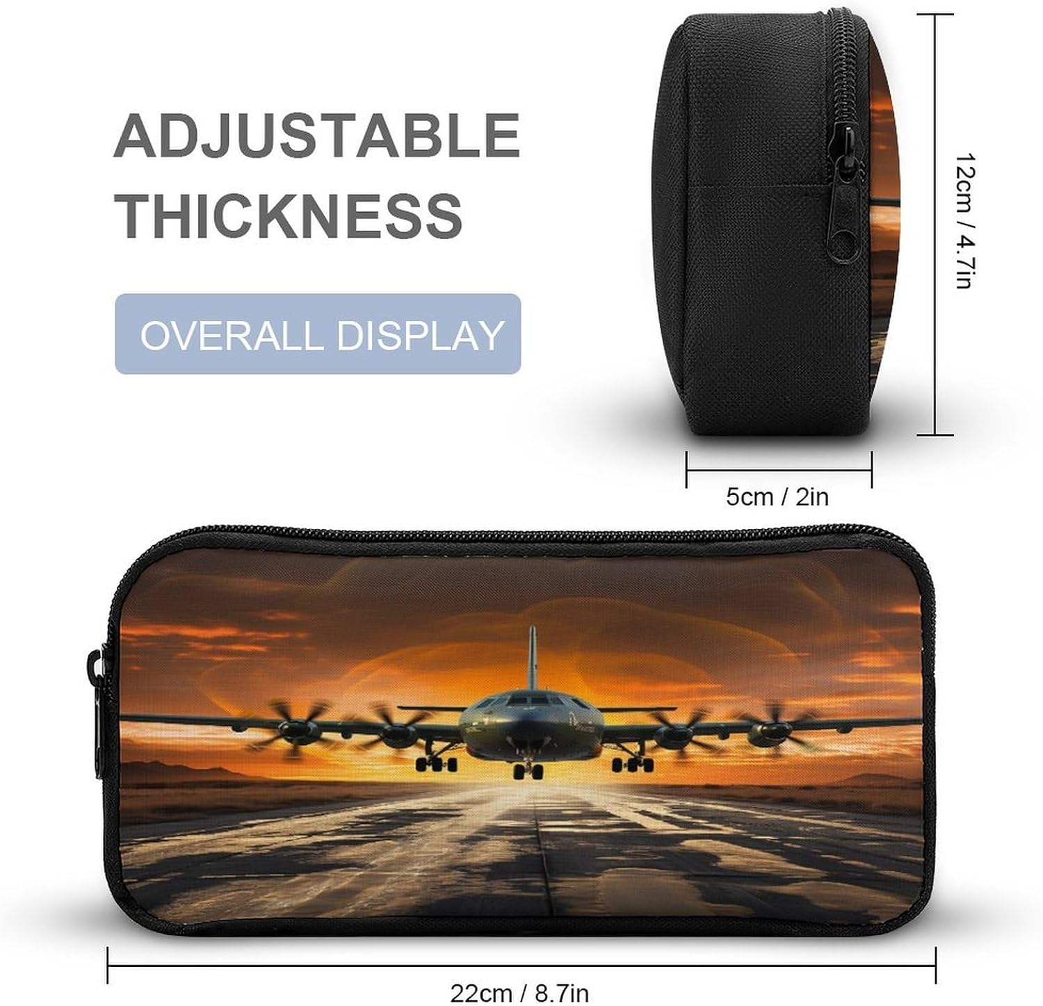 Military Aircraft Landing Makeup Bag Toiletry Bag Cosmetic Bag image 2