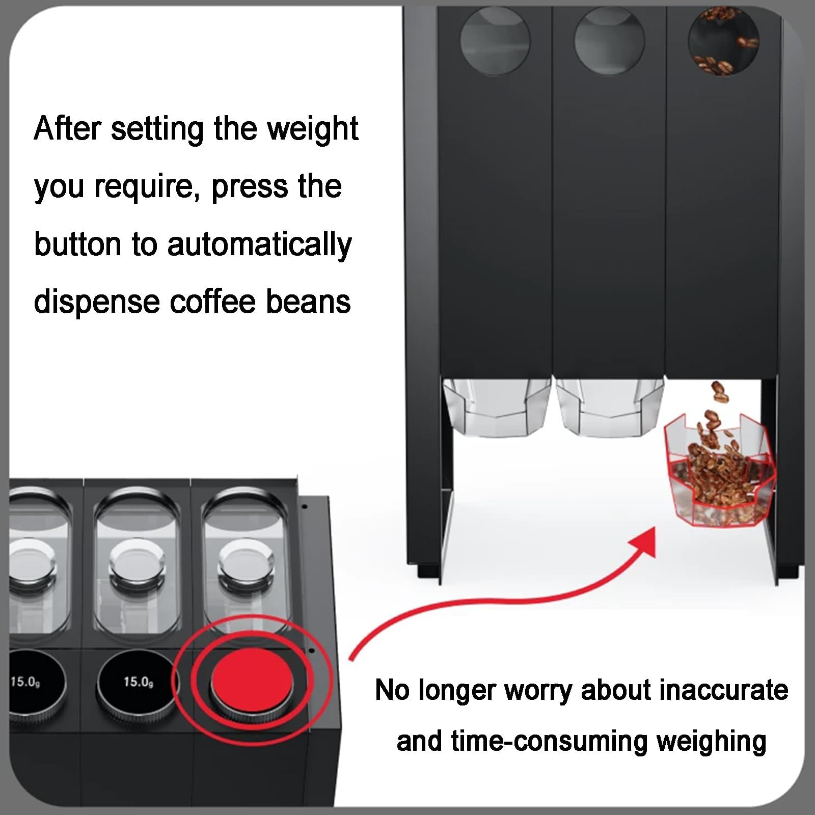 Dispensador automático de granos de café dosificador cantidades exactas