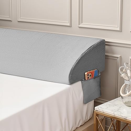 DUMOS Almohada de cuña de cama para cabecero, espuma de alta densidad rellena huecos (0-8 pulgadas) entre el colchón y la cabecera, almohada de cuña