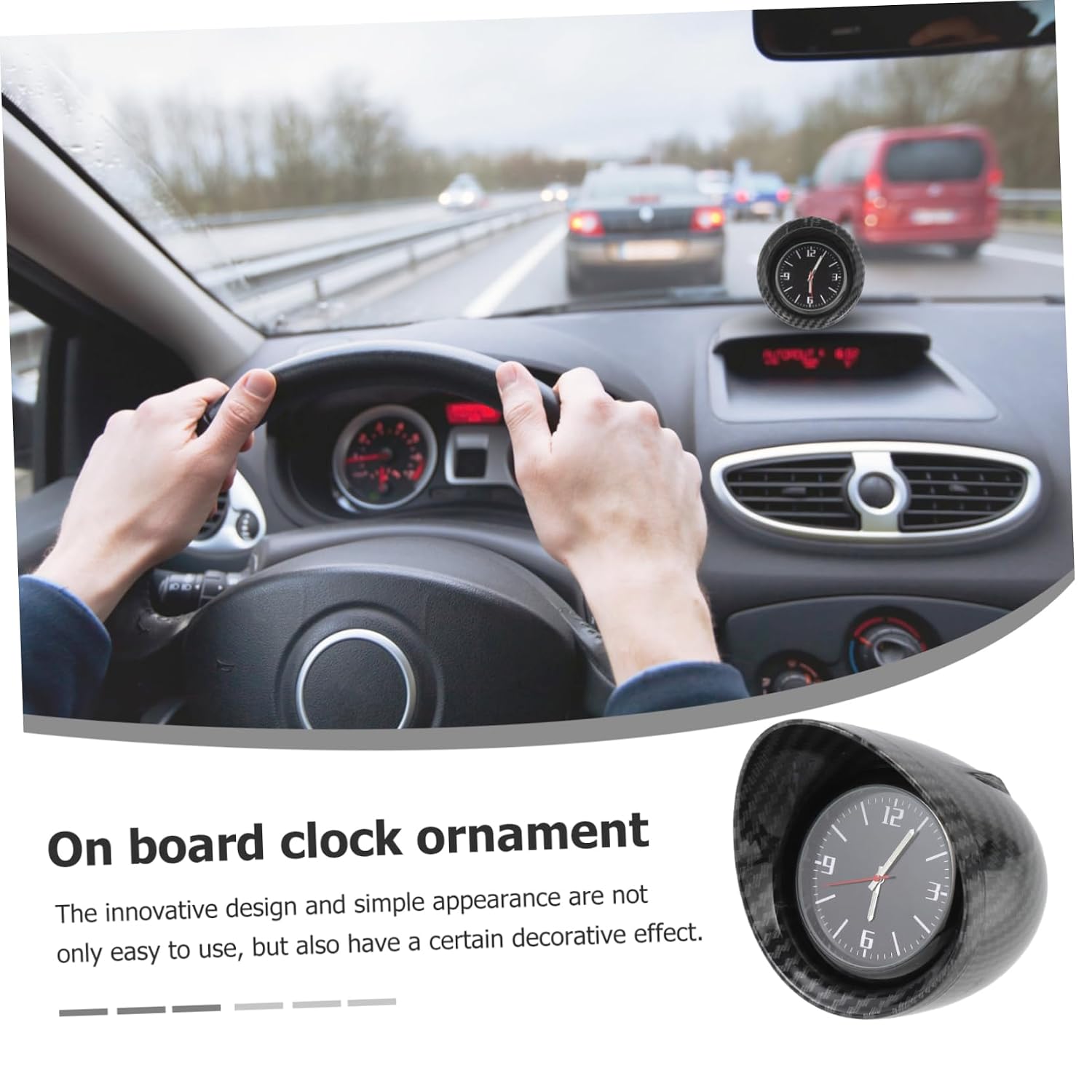 1Pc Luminous Car Clock Dashboard Timepiece with Dial Easy Installation Durable Design for Convenient Viewing Vehicles