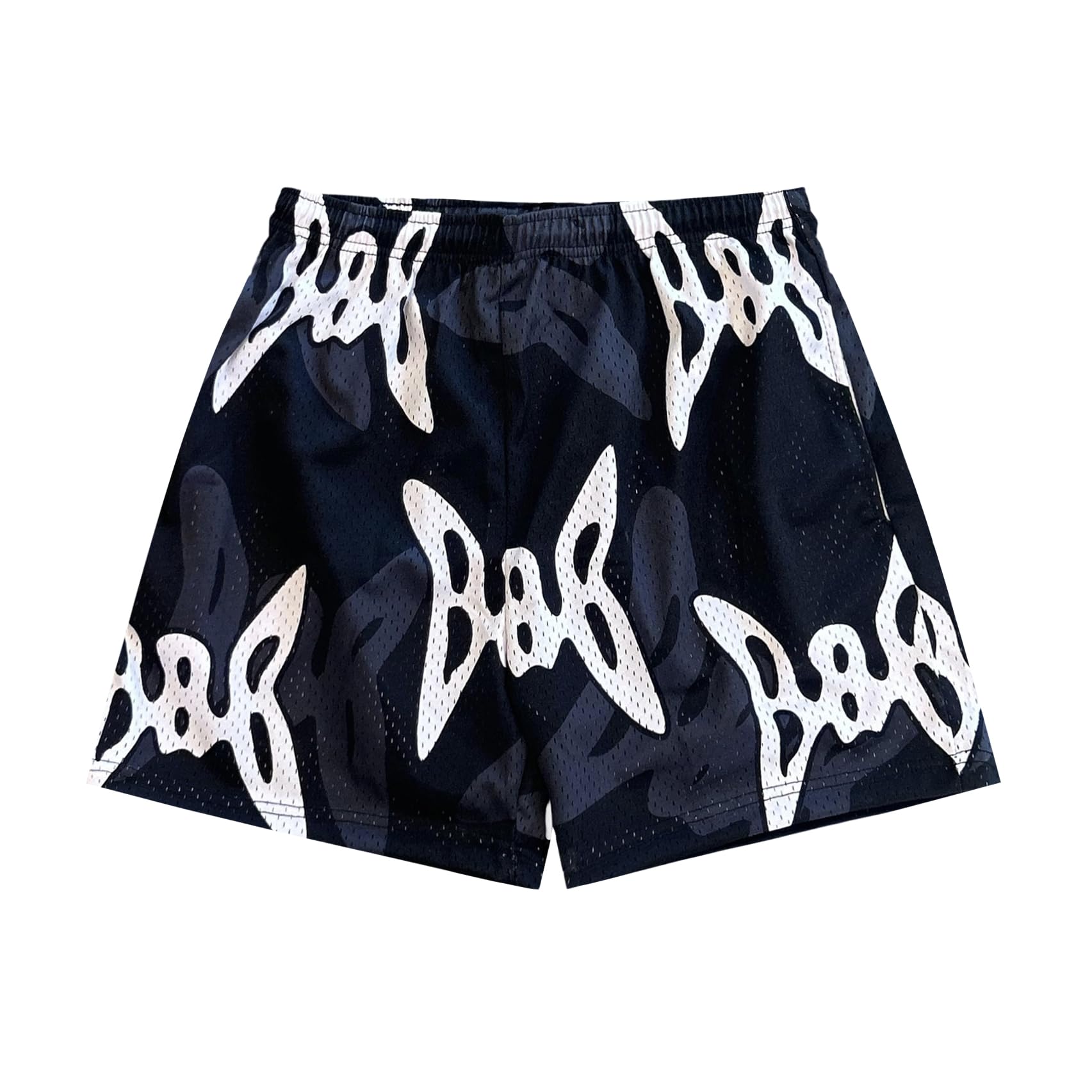 DIOTSR Mens Graphic Shorts Summer Casual Flat Front Shorts Cool Streetwear Designer Shorts Drawstring
